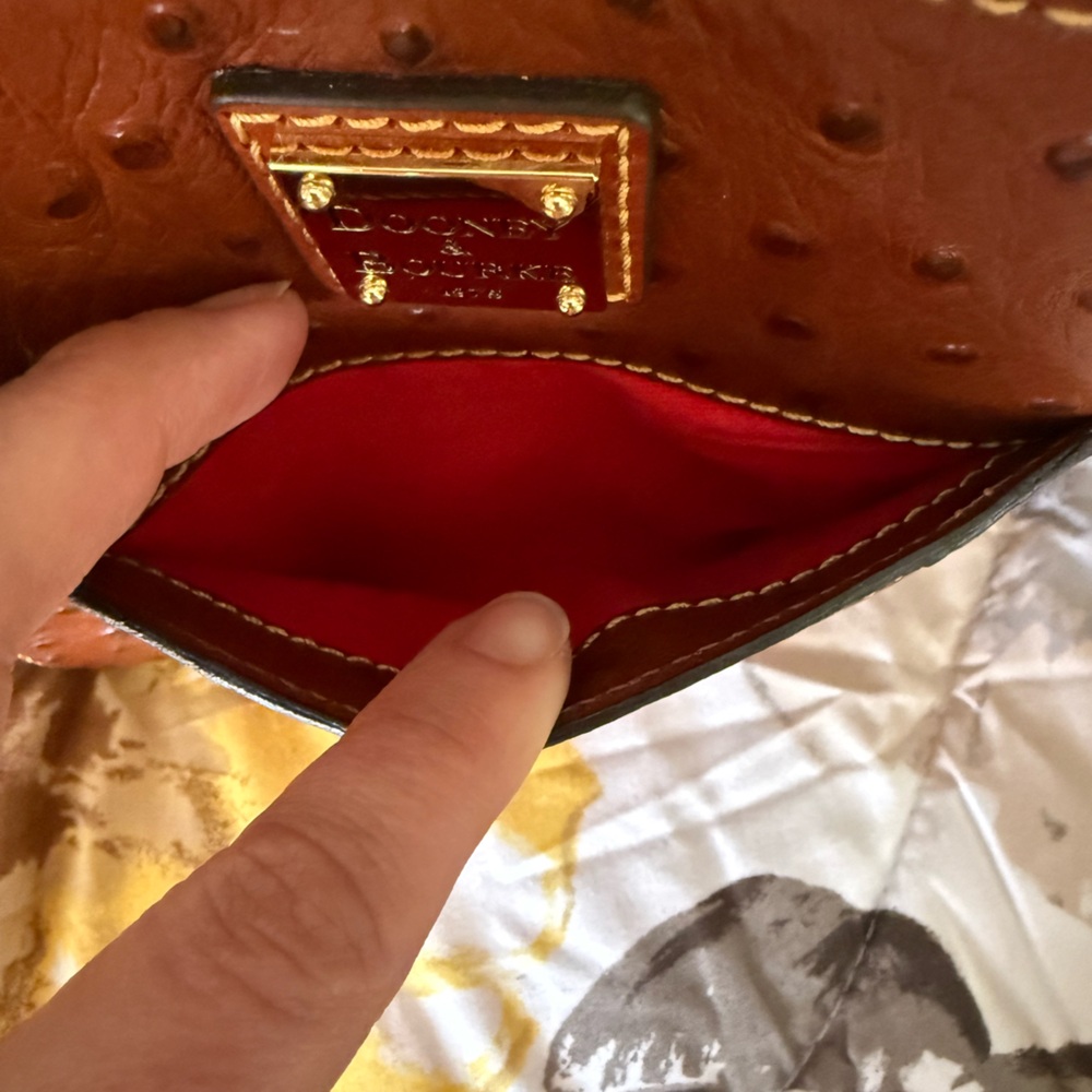 Dooney & Bourke Ostrich-Embossed Tan Crossbody Bag - Picture 8 of 10